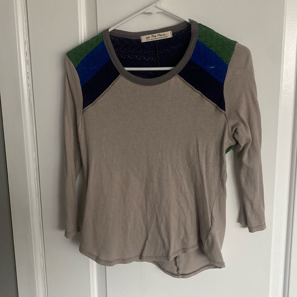 Free people womens small 3/4 sleeve top